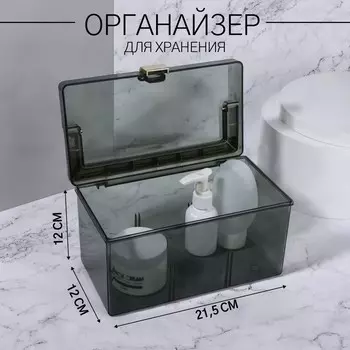 Органайзер для хранения, с ручкой, 21,5 12 см, цвет зеленый/золотистый