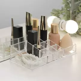 Органайзер для маникюрных/косметических принадлежностей, 11 секций, 22 × 9 × 5 см, цвет прозрачный