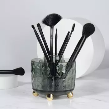 Подставка для хранения косметики green, 6 секций, d=12.210.8 см, цвет зеленый, золотистый