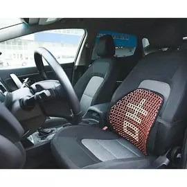 Ортопедическая спинка в машину, упругая, 3839 см, дерево, красно-белый