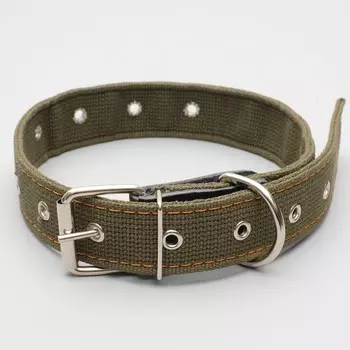 Ошейник брезентовый безразмерный двухслойный, 723.5 см, ош 45-60 см, хаки