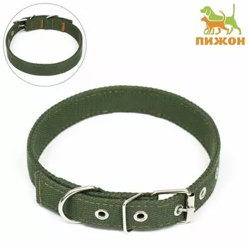 Ошейник брезентовый двухслойный, 59.52.5 см, хаки