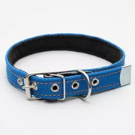 Ошейник брезентовый с подкладом, 57 х 2,5 см, ош 35-45 см, синий
