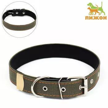 Ошейник брезентовый с подкладом, 723.5 см, ош 45-60 см, хаки