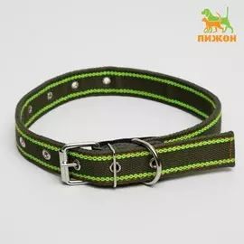 Ошейник брезентовый безразмерный двухслойный, хаки/зеленый, 673 см, ош до 55 см