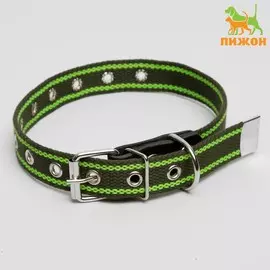 Ошейник брезентовый безразмерный однослойный, 572.5 см, ош 25-45 см, хаки/зеленый
