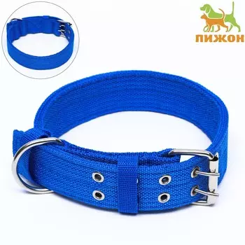 Ошейник четырехслойный, 64 х 4 см, ош 50-58 см, полиэстер, синий