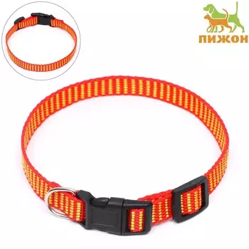 Ошейник рифленый, 40 х 1,5 см, красно-желтый