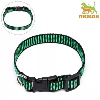 Ошейник рифленый, 40 х 1,5 см, черно-зеленый