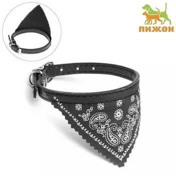 Ошейник с косынкой 32 х 1 см, ош 22-28, черный