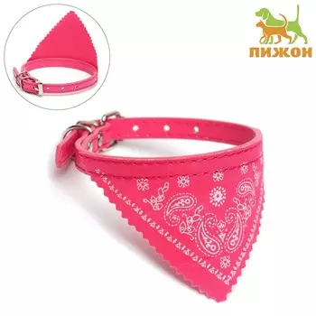Ошейник с косынкой 32 х 1 см, ош 22-28, розовый