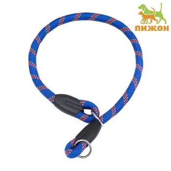 Ошейник - удавка для собак, 1,2 х 60 см, сине-красный
