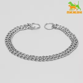 Ошейник - удавка металлический двухрядный, 40 см, толщина проволоки 2 мм