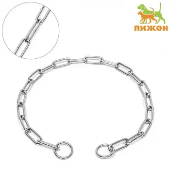 Ошейник - удавка металлический, сварная цепь, 70 см, толщина проволоки 4 мм