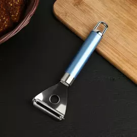 Овощечистка доляна lagoona, 19 см, нержавеющая сталь, голубая