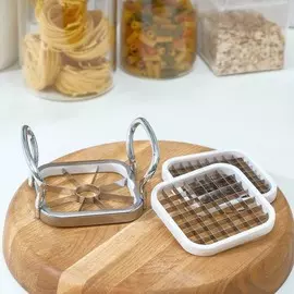 Овощерезка доляна steel, 3 насадки, нержавеющая сталь, белая