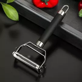 Овощечистка доляна venus, 21 см, нержавеющая сталь, черная