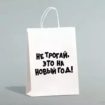 Пакет бумажный подарочный новогодний крафт с приколами,