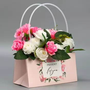 Пакет для цветов for you dear , 24 х 12 х 12 см
