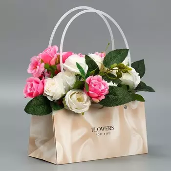Пакет для цветов gold flower , 24 х 12 х 12 см