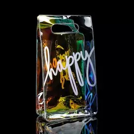 Пакет из голографического пластика happy, 13 × 23 × 6 см