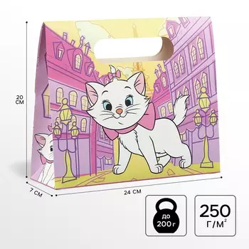 Пакет подарочный-коробка, коты аристократы, 24х20х7 см