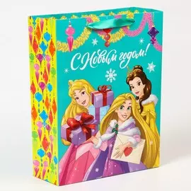 Новый год. пакет подарочный, 31х40х11.5 см, упаковка, принцессы
