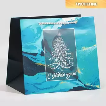 Пакет подарочный новогодний ламинированный