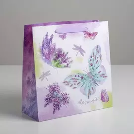 Пакет подарочный ламинированный квадратный, упаковка,