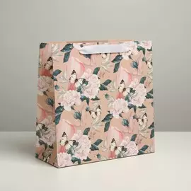 Пакет подарочный ламинированный квадратный, упаковка,