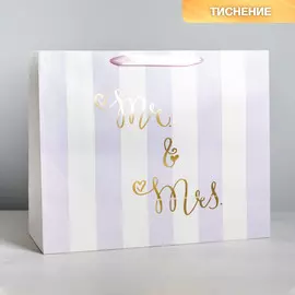 Пакет ламинированный mr and mrs, xl 49 × 40 × 19 см
