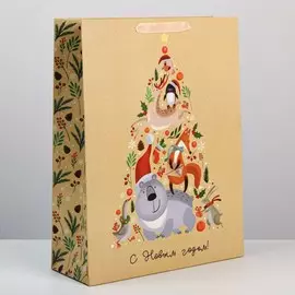 Пакет подарочный новогодний ламинированный