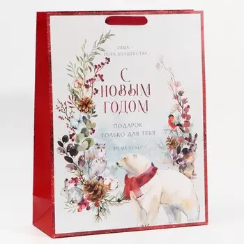 Пакет подарочный новогодний ламинированный