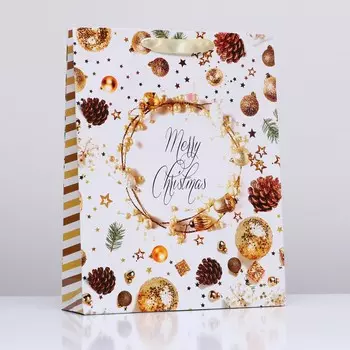 Пакет подарочный новогодний ламинированный вертикальный