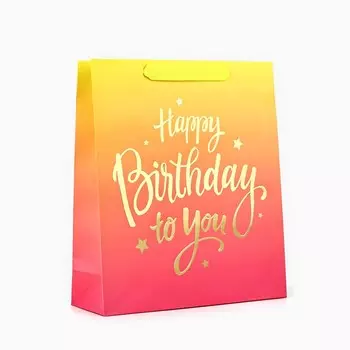 Пакет ламинированный happy birthday, m 26 х 30 х 9 см