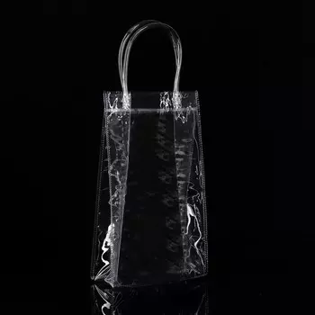 Пакет подарочный из пвх, под бутылку, 13237 см