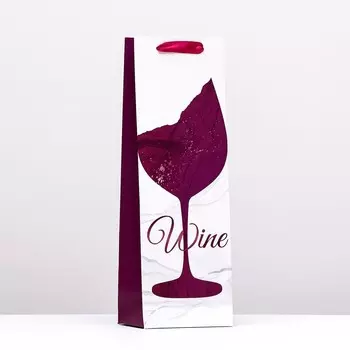 Пакет под бутылку wine, белый 12369 см