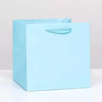 Пакет под торт 20х20х20cm голубой, 1шт