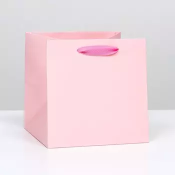 Пакет под торт 20х20х20cm розовый, 1шт