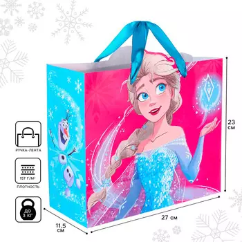 Пакет подарочный, 23х27х11.5 см, упаковка, холодное сердце