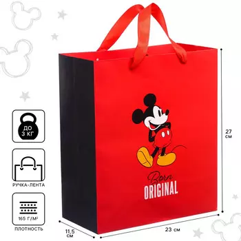 Пакет подарочный, 23х27х11 см, упаковка, микки маус