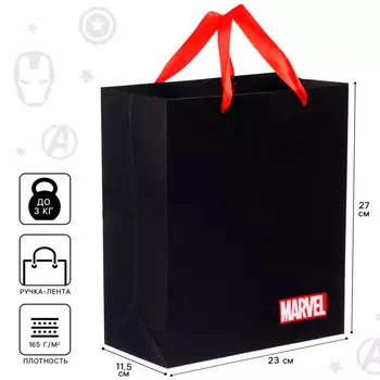 Пакет подарочный, 23х27х11 см, упаковка, мстители