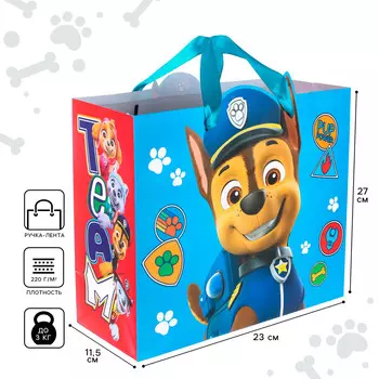 Пакет подарочный, 23х27х11 см, упаковка, щенячий патруль