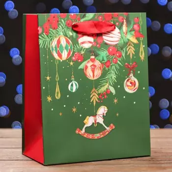 Пакет подарочный новогодний ламинированный
