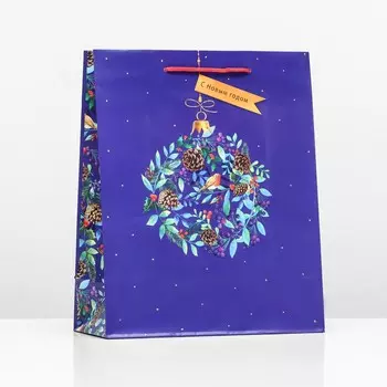 Пакет подарочный новогодний ламинированный