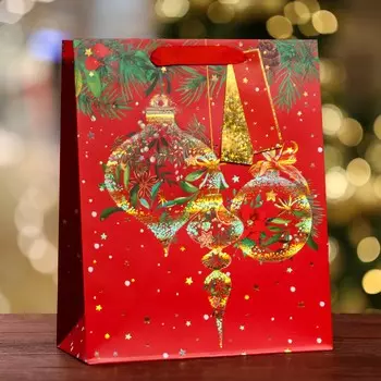 Пакет подарочный новогодний ламинированный