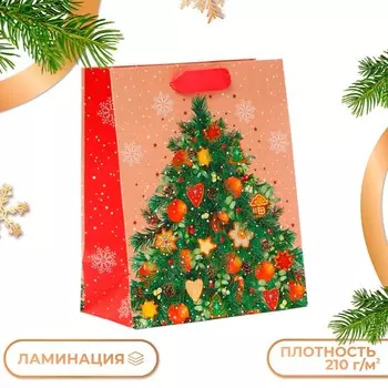 Пакет подарочный новогодний ламинированный
