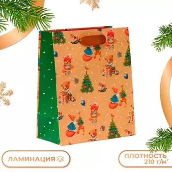 Пакет подарочный новогодний ламинированный