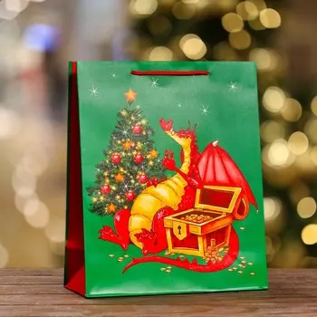 Пакет подарочный новогодний ламинированный