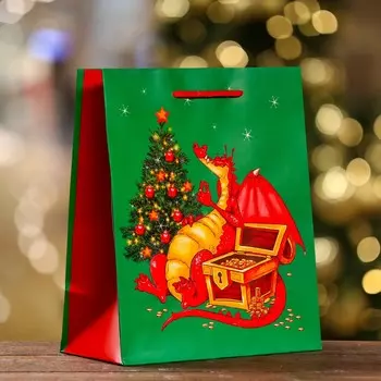 Пакет подарочный новогодний ламинированный